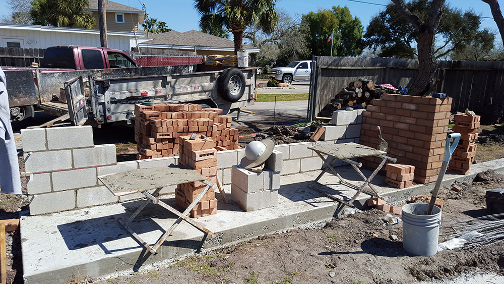 Building outdoor kitchens.