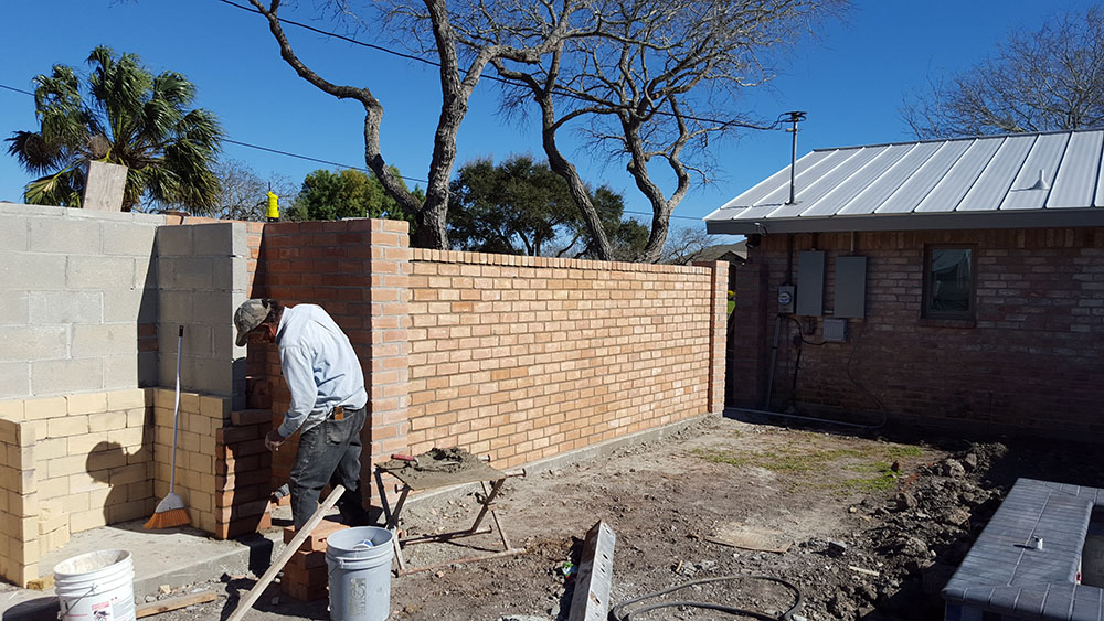 Building outdoor kitchens.