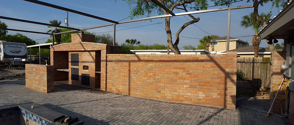 Stonework for outdoor kitchens.