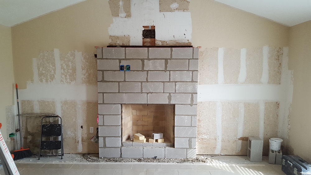 Building indoor fireplace. 