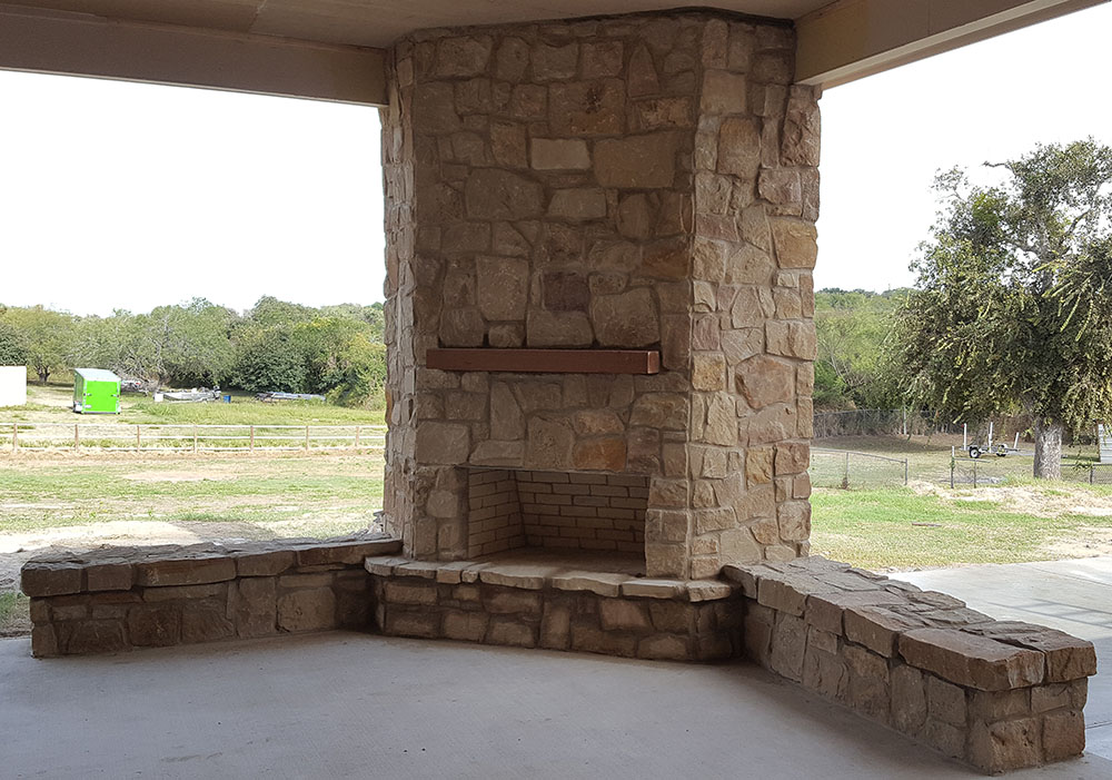 Completed outdoor fireplace. 