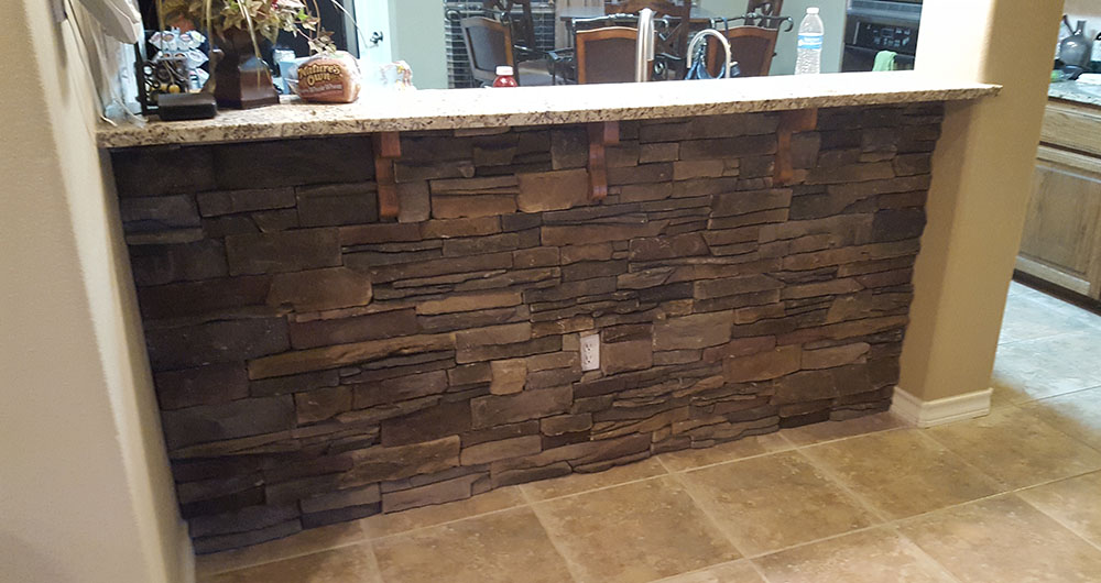 Cultured stone for bar top. 