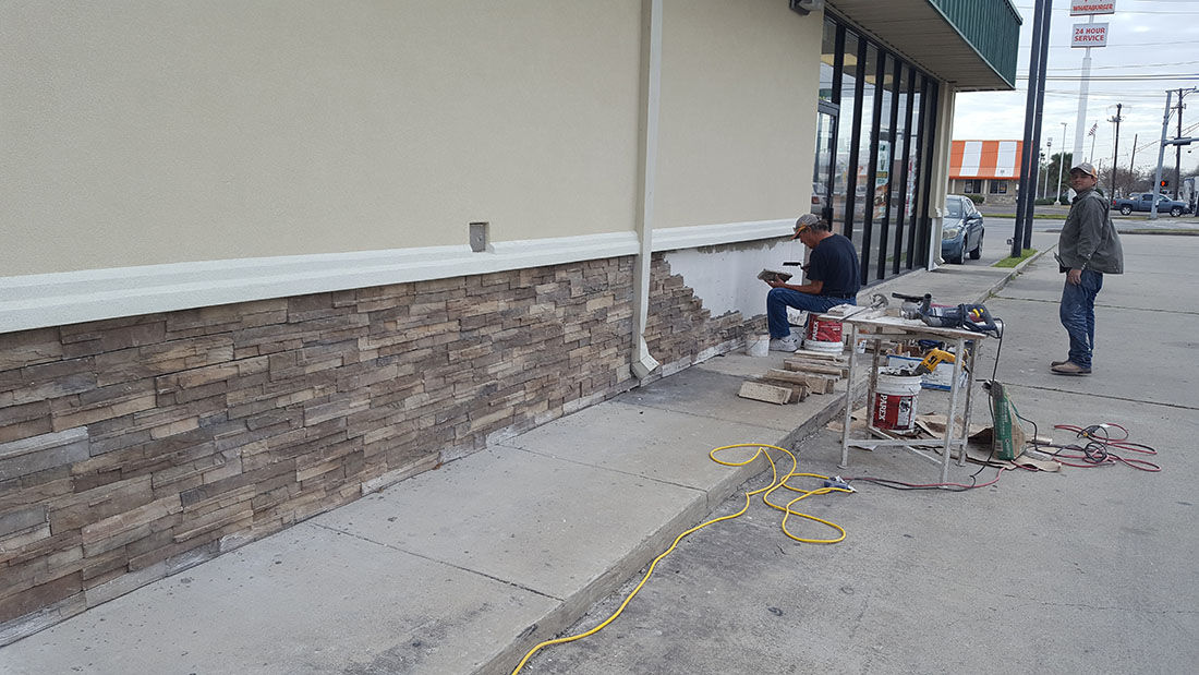 Masonry work by Coastal Masonry.