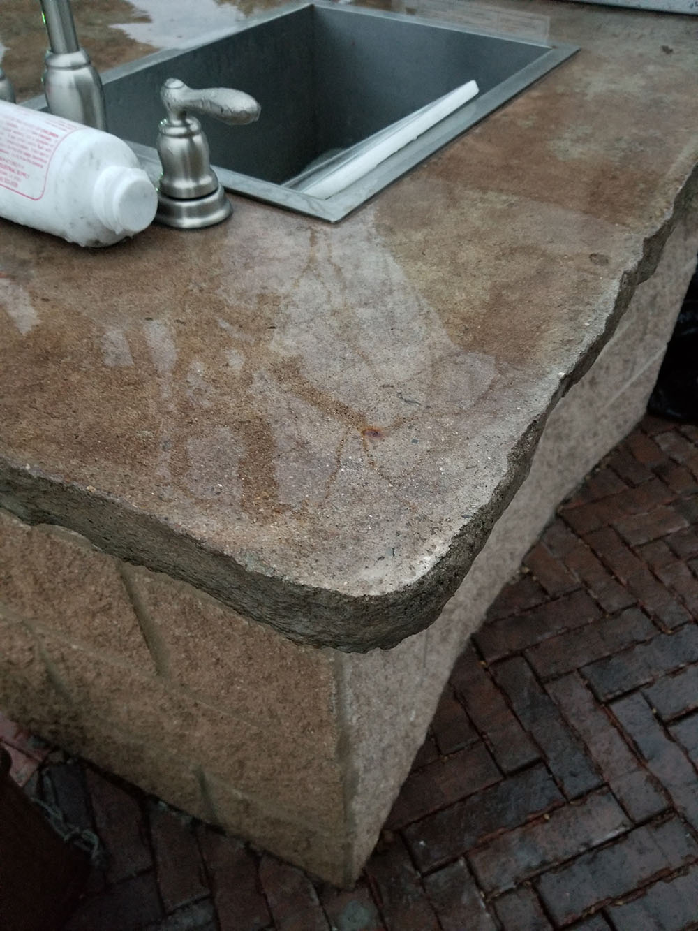 Concrete countertop for outdoor kitchen. 