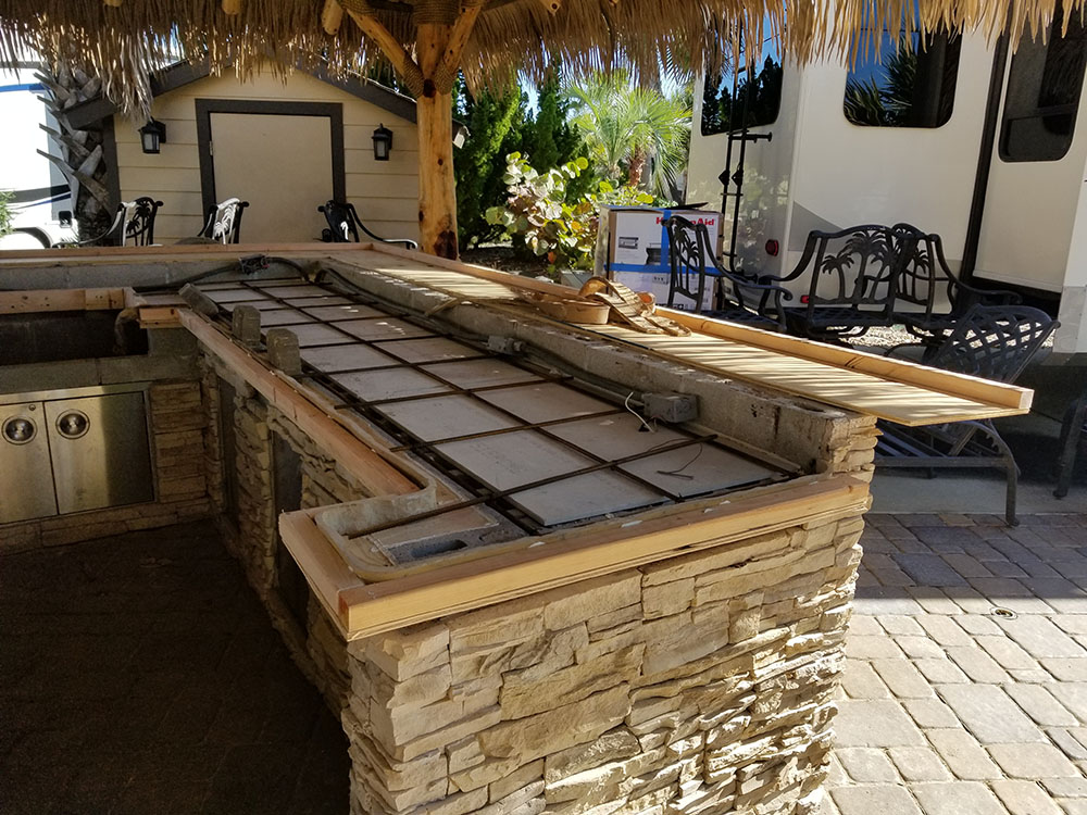 Bar tops for outdoor kitchens.