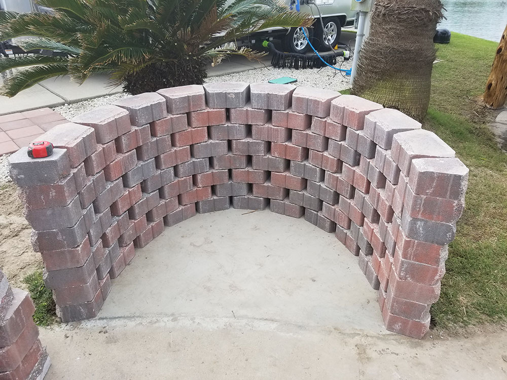 Base of concrete countertop. 