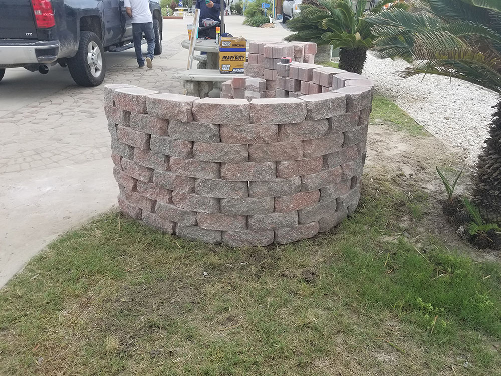 Building a concrete countertop for stonework. 
