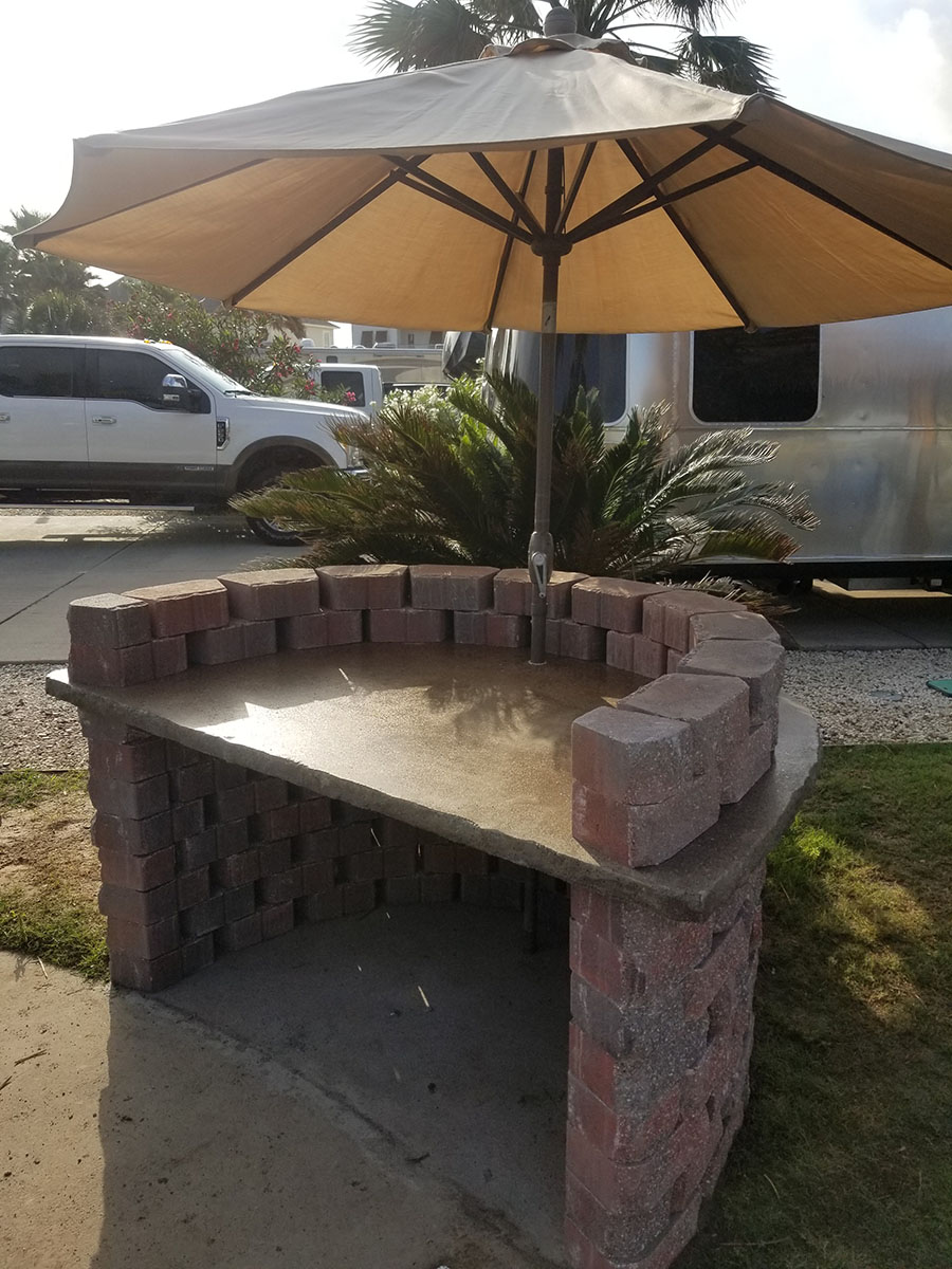 Completed concrete countertop. 