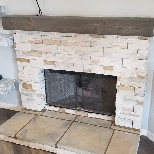 Building an outdoor fireplace.