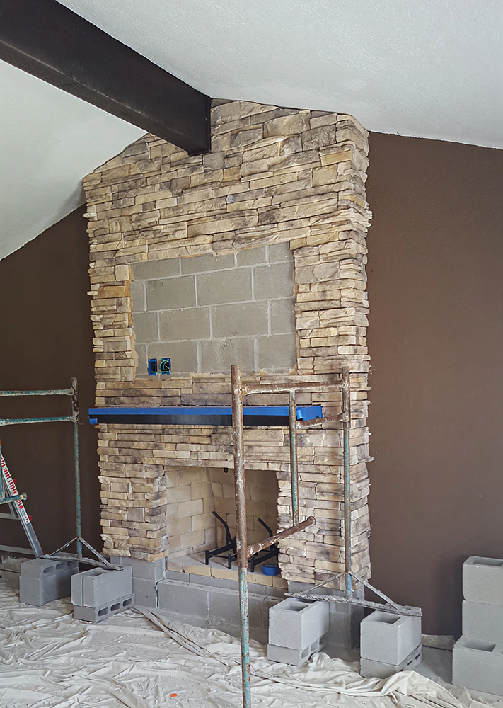 indoor fireplace installation